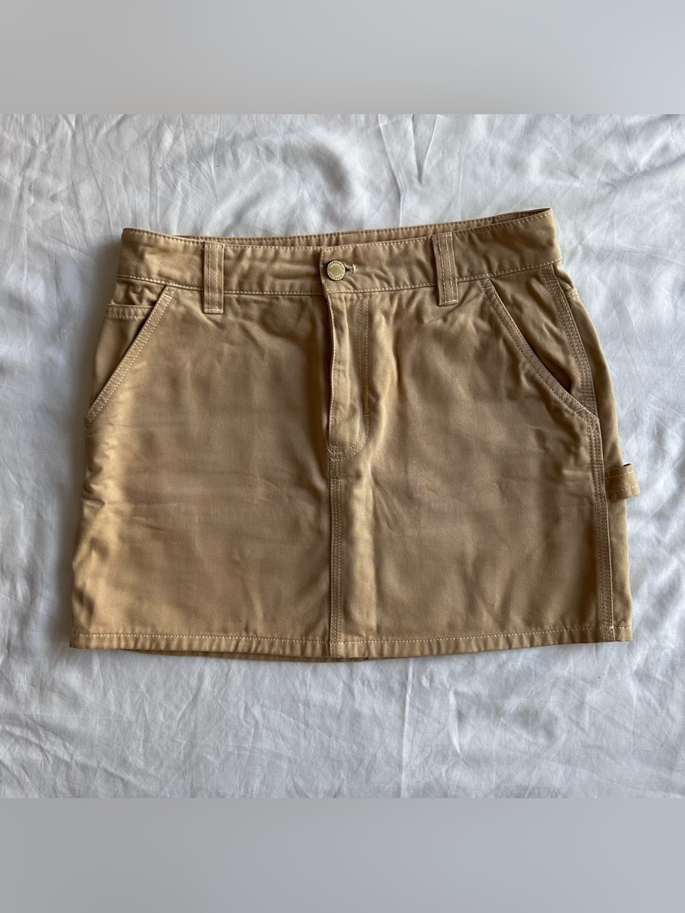 TNA Tan Utility Mini Skirt